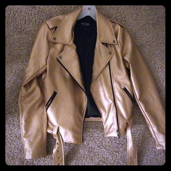 rose gold leather jacket